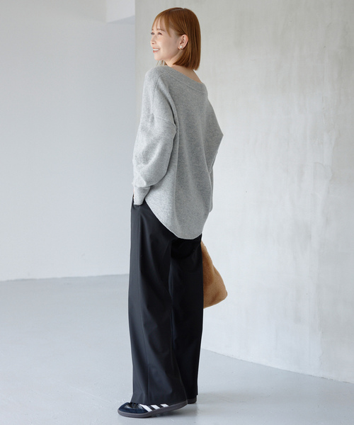 SLOBE IENA（スローブイエナ） Vネックニット FREE ライトグレー