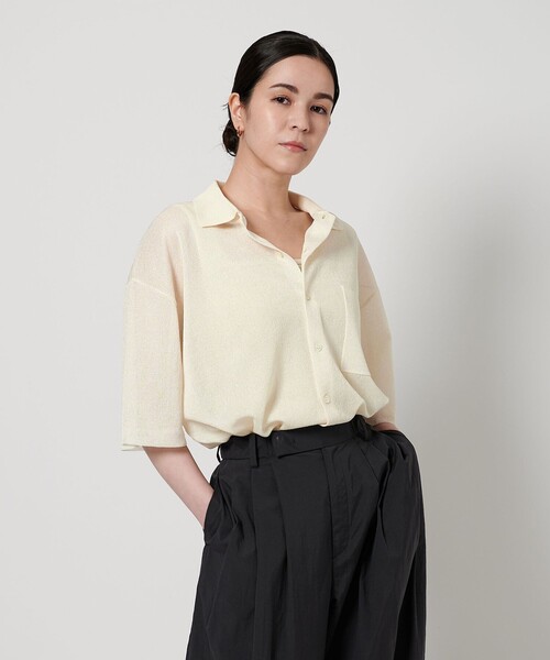 BEAUTY&YOUTH別注 NOUNLES ミニラガー ニットシャツ ラガーシャツニット｜Jul Knitting キット | ［hus:］フース