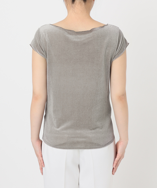 NOBLE tシャツ シアーベロアキャップスリーブTee レディース