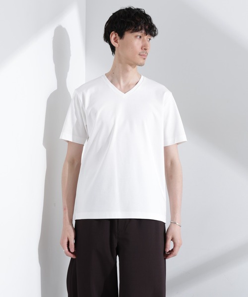 「NANO universe」 半袖Tシャツ S グレー メンズ