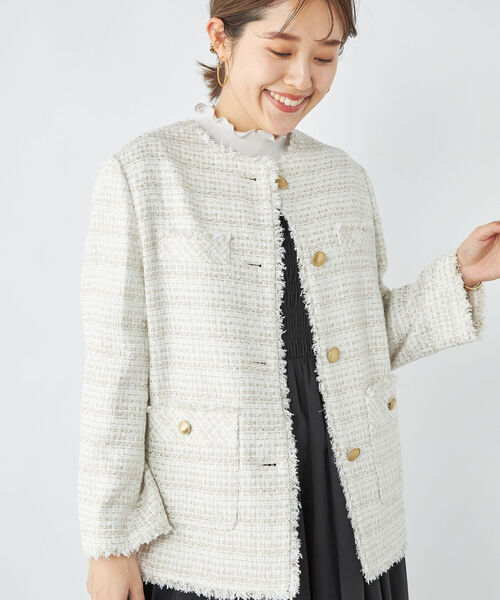 NOLLEY'S（ノーリーズ） ツイードジャケット 36 ベージュ レディース