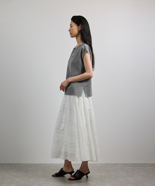 ROPE'（ロペ） ブラウス シャツ 「洗える」シャイニーフレンチスリーブ
