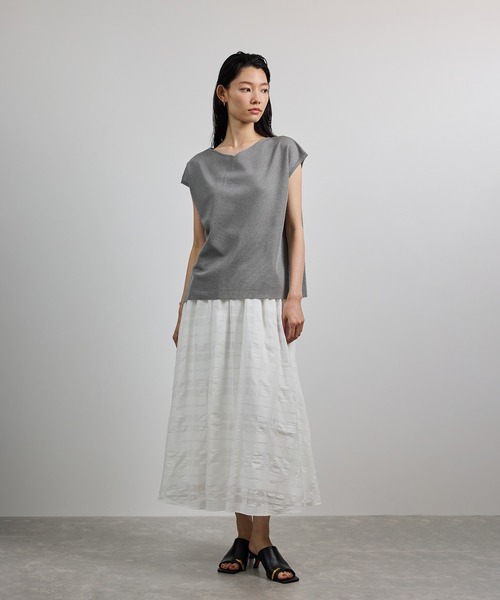 ROPE'（ロペ） ブラウス シャツ 「洗える」シャイニーフレンチスリーブ