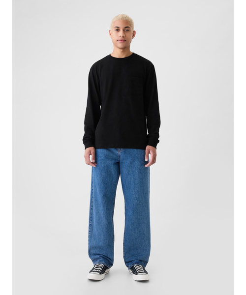「GAP」 長(zhǎng)袖Tシャツ M ブルー メンズ