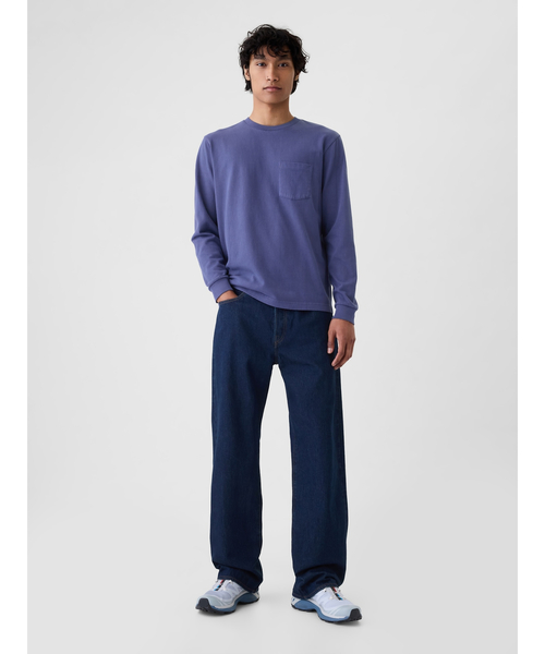 「GAP」 長(zhǎng)袖Tシャツ M ブルー メンズ