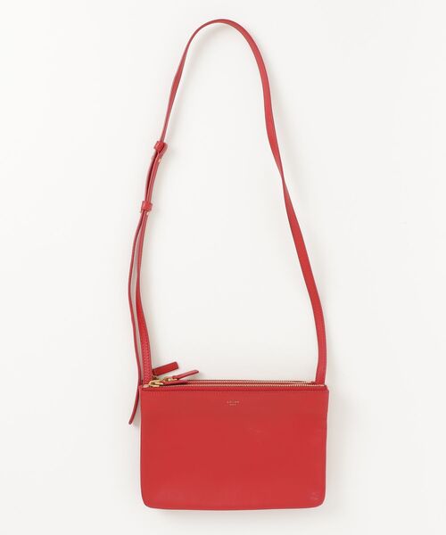 CELINE 「CELINE」 トリオ スモール ショルダーバッグ - レッド 