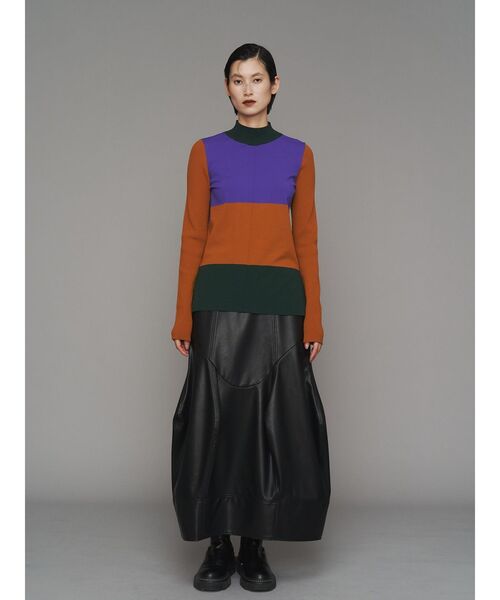 UN3D.（アンスリード） ニット セーター COLOR BLOCK TURTLE KT TOP