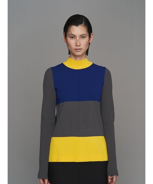 ニット セーター COLOR BLOCK TURTLE KT TOP / カラーブロックタートルニットトップ レディース