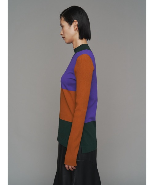 UN3D.（アンスリード） ニット セーター COLOR BLOCK TURTLE KT TOP