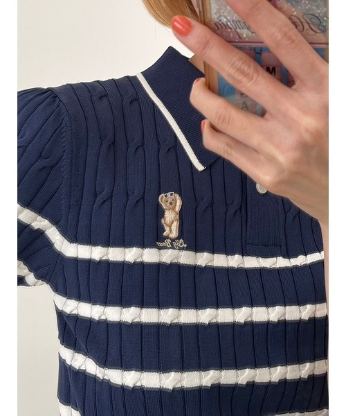 LILY BROWN（リリーブラウン） 半袖ポロシャツ ONE SIZE ホワイト