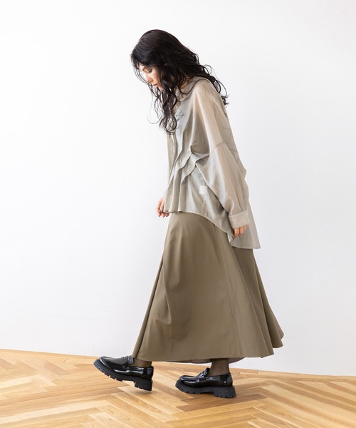 OSMOSIS  オブモーシス　ワイド　パンツ　ウエスト　ゴム　ロングスカート ワイドパンツ レディース ガウチョパンツ ロング丈 マキシ丈