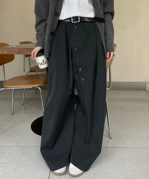 Alibaba777 ペイジ DEVICE スラックス ボタンフライ カーブ メンズ レディース : ZOZOTOWN