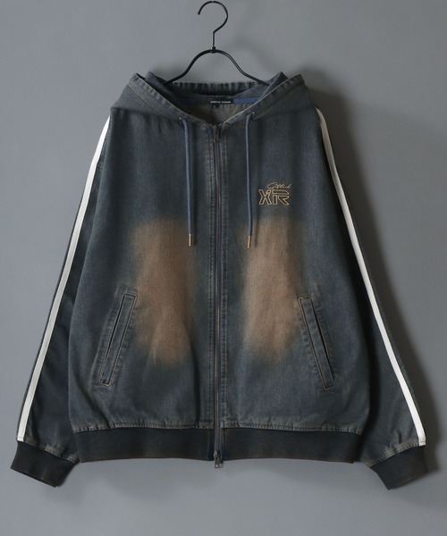 SITRY デニムジャケット gジャン Side Line Denim Hoodie/サイド