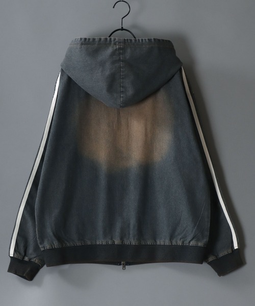 SITRY デニムジャケット gジャン Side Line Denim Hoodie/サイド