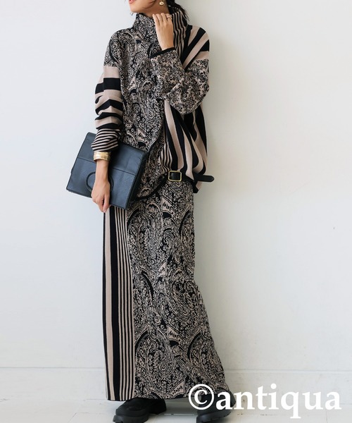 antiqua（アンティカ） ニット セーター アート柄ニット レディース