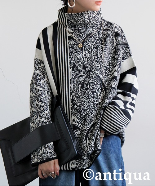 antiqua（アンティカ） ニット セーター アート柄ニット レディース