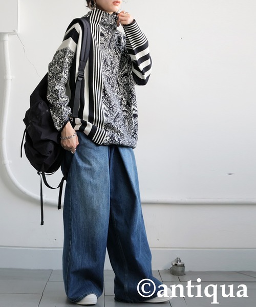 antiqua（アンティカ） ニット セーター アート柄ニット レディース