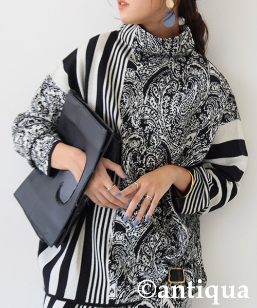 antiqua（アンティカ） ニット セーター アート柄ニット レディース