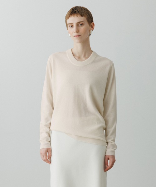 アダムエロペ ニット セーター 長袖 アンゴラ混 F アイボリー ADAM ET ROPE'（アダムエロペ） ニット セーター 「EMOELLE」カシミヤ