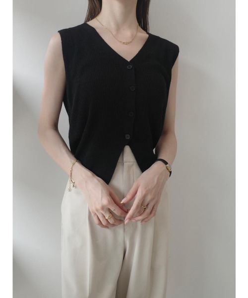amel（エイメル） ニット セーター Vネックニットベスト / ブラック