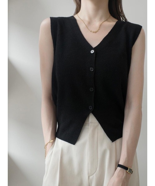 amel（エイメル） ニット セーター Vネックニットベスト / ブラック
