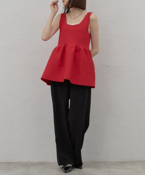 「leimn」 「Gleam」ノースリーブトップス FREE ブラック レディース_画像3