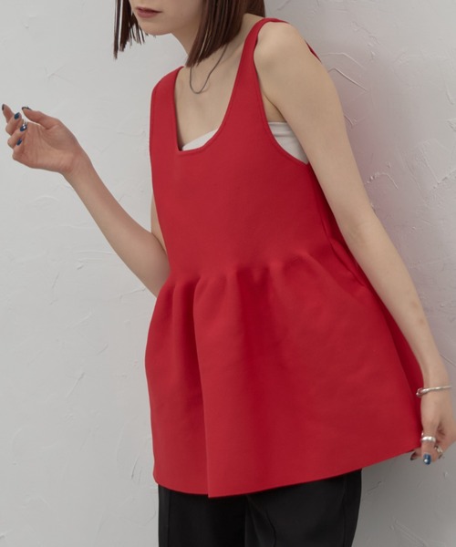 「leimn」 「Gleam」ノースリーブトップス FREE ブラック レディース_画像6