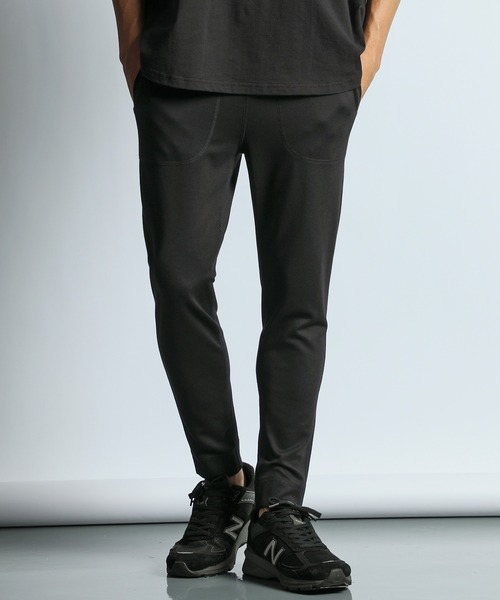 イタリア製 LANVIN ファーストライン オンブレ チェック ジョガー パンツ LANVIN en Bleu スウェットパンツ ジャージ ポンチ素材 ストレッチ