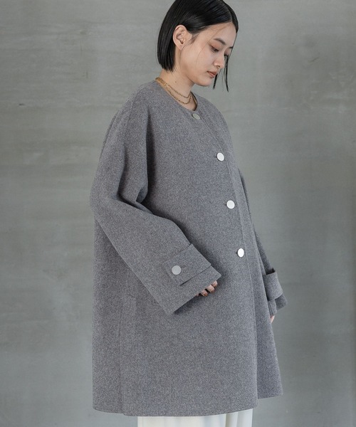 新品未使用！タグ付き！【rirandture】ノーカラーコート A part by ノーカラーコート コート カシープノーカラーコート