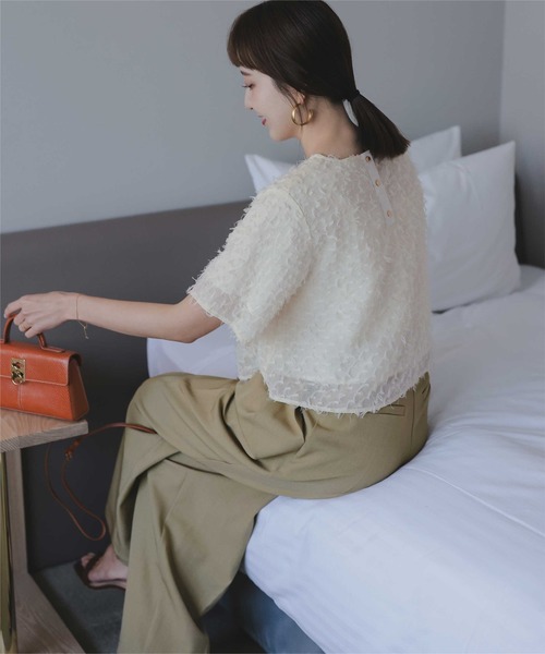 「titivate」 半袖ブラウス L アイボリー レディース_画像8