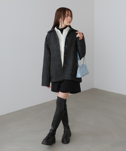 BAB（バブ） コート アウター ヘリンボーンツイードカバーオール