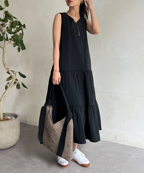 「Chez toi」 ノースリーブワンピース FREE ブラック レディース_画像3