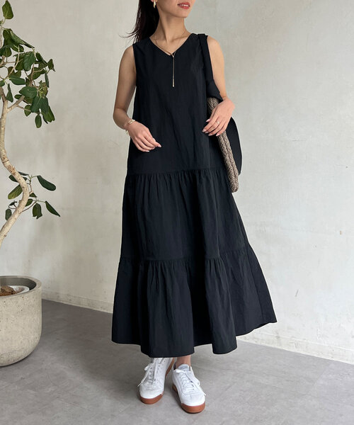 「Chez toi」 ノースリーブワンピース FREE ブラック レディース_画像5