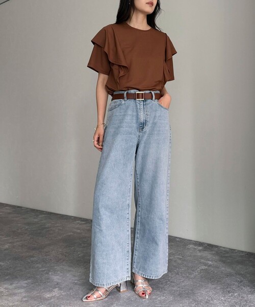 「fredy emue」 半袖カットソー 38 オフホワイト レディース_画像2