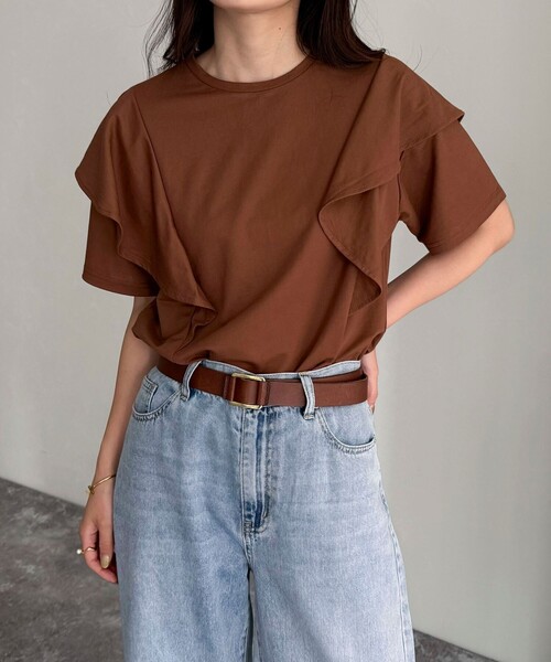 「fredy emue」 半袖カットソー 38 オフホワイト レディース_画像6