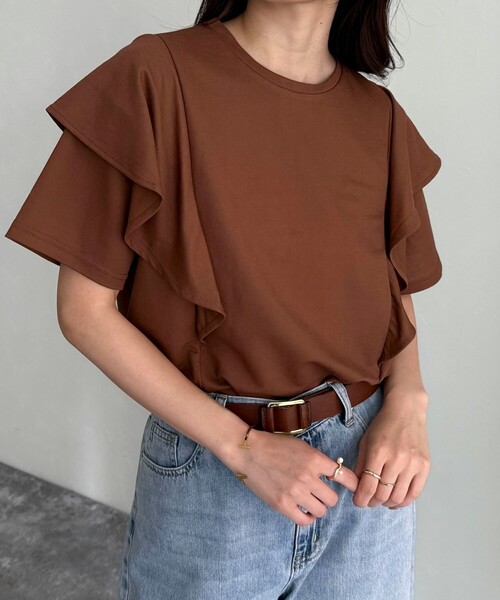 「fredy emue」 半袖カットソー 38 オフホワイト レディース_画像9