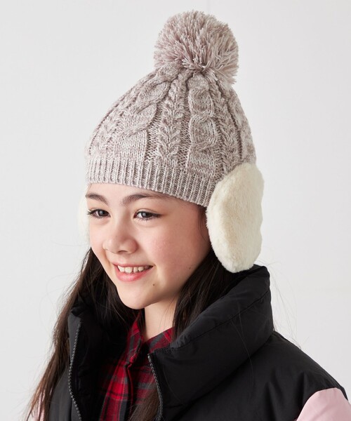 SHIPS any ニット帽 ニットキャップ any: ポンポン イヤーマフ ニット