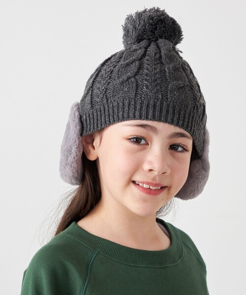 SHIPS any ニット帽 ニットキャップ any: ポンポン イヤーマフ ニット