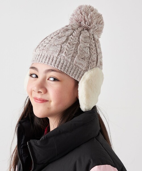 SHIPS any ニット帽 ニットキャップ any: ポンポン イヤーマフ ニット