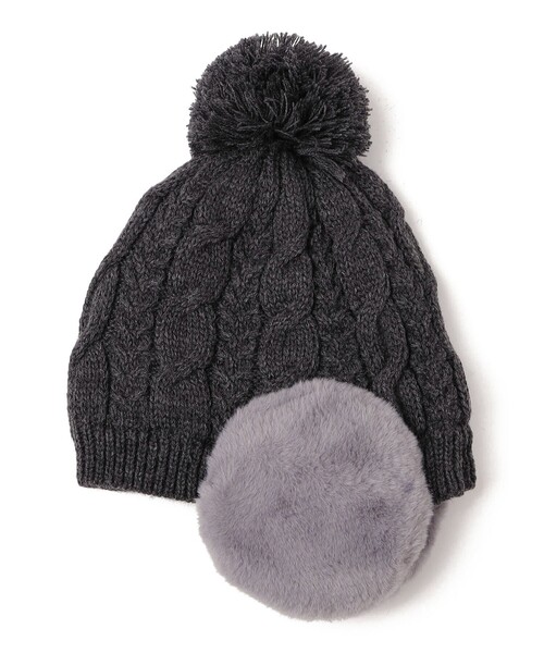 SHIPS any ニット帽 ニットキャップ any: ポンポン イヤーマフ ニット