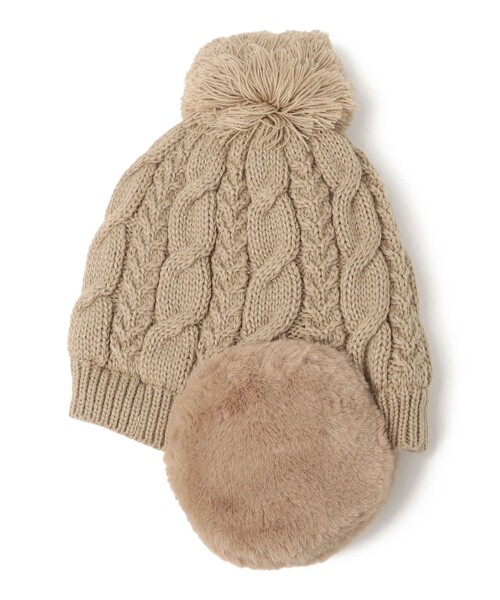 SHIPS any ニット帽 ニットキャップ any: ポンポン イヤーマフ ニット