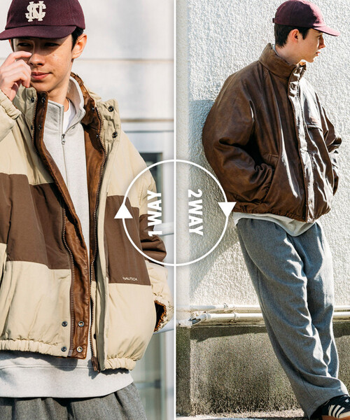 NAUTICA（ノーティカ） ブルゾン アウター レザレッド ナイロン