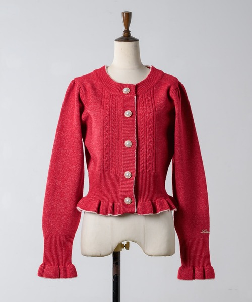 Lallana（ララーナ） カーディガン Frill Knit Cardigan / フリル