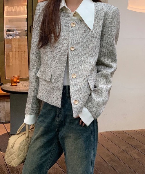 UP START ジャケット ノーカラージャケット 「LAMPOON」ドッキング