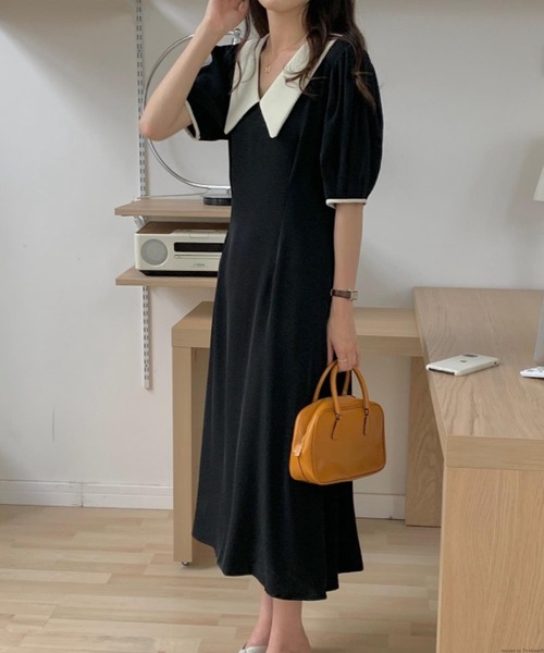 「TONE SELECT GOODS」 半袖ワンピース FREE ブラック レディース_画像4