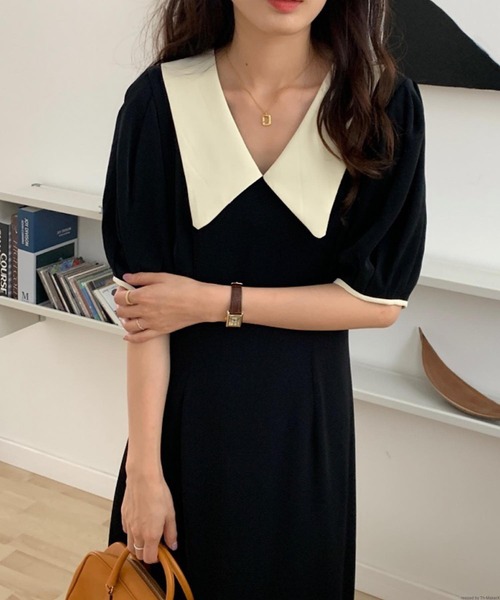 「TONE SELECT GOODS」 半袖ワンピース FREE ブラック レディース_画像5