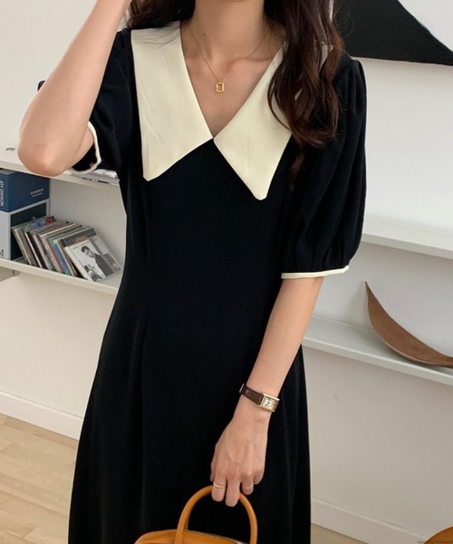 「TONE SELECT GOODS」 半袖ワンピース FREE ブラック レディース_画像7