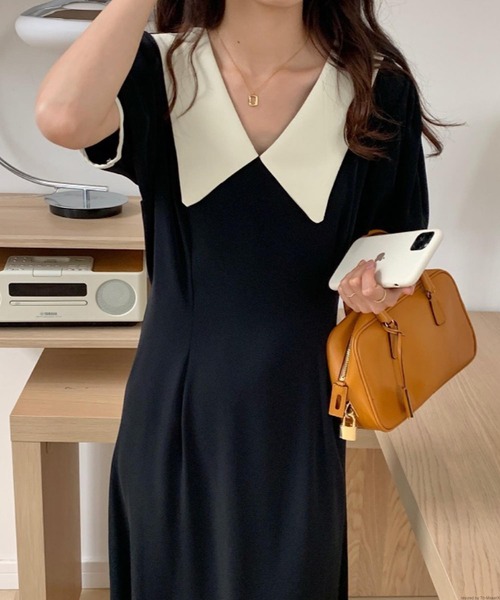 「TONE SELECT GOODS」 半袖ワンピース FREE ブラック レディース_画像8