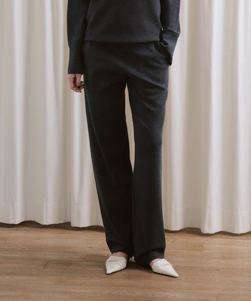 ADAM ET ROPE'（アダムエロペ） パンツ 「EMOELLE」ウールニットパンツ
