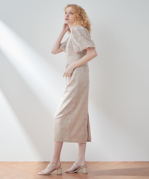 「DEICY」 半袖ワンピース 1 ベージュ レディース_画像5